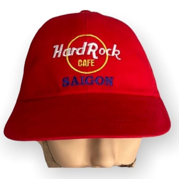 HARD ROCK CAFE Saigon 6 Panel Cap Red Hat Embroidered Adjustable O/S - Picture 1 of 7